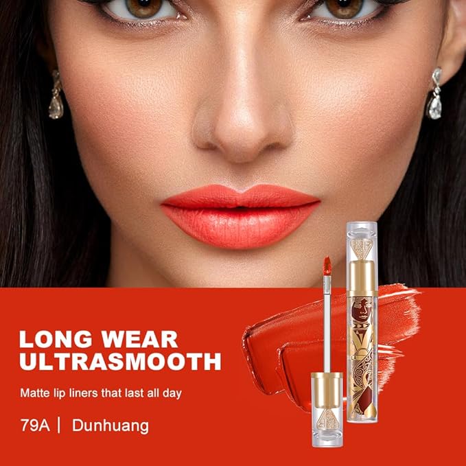 Matte Velvet Lip Stain, Lightweight Long-Lasting Lip Tint, Waterproof Non-Sticky Lip Color, Transfer-Proof Smudge-Proof Lip Stain, Cloud-Like Soft Blurring Texture with Misty Velvet Finish, Orange79A