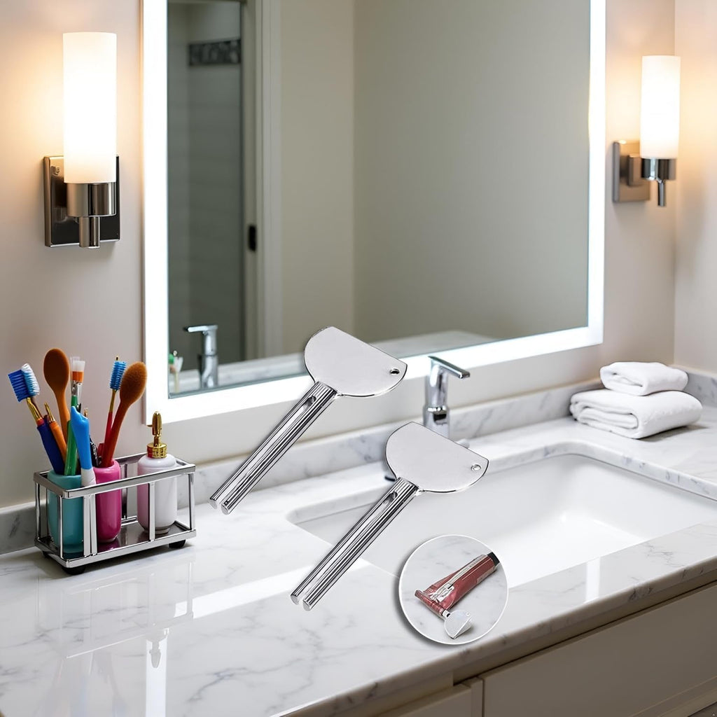 2PCS Stainless Steels Metal Tube Squeezer Keys Tube Squeezer Tool, Salon Toothpaste Tube Squeezers Toothpaste Squeezer,Daily Living Tube Squeezing Aids