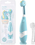 Papablic Toddler Sonic Electric Toothbrush Kids for Ages 1-3 Years, Baby Electric Toothbrush with Cute Dino Cover and Smart LED Timer, 2 Brush Heads (Debby)