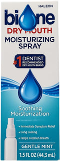 Moisturizing Dry Mouth Spray, Biotene'e Moisturizing Spray for Dry Mouth and Bad Breath - Gentle Mint 1.5 fl oz (Pack of 1)