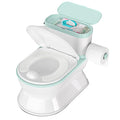 2-in-1 Toddler Potty Training Toilet - Larger Potty Chair & Detachable Training Seat for Boys & Girls Ages 1-3 with Flushing Sound, Wipes Storage, Toilet Paper Holder - Cyan