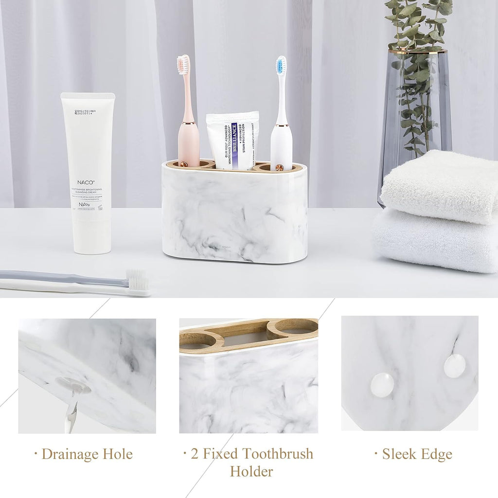 Shinowa Toothbrush Holder,Premium Toothbrush Organizer,Bathroom Storage Organizer for Electric Toothbrush, Toothpaste, Razor, Comb - Ink White