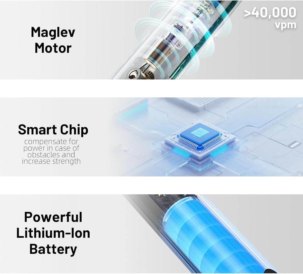 Adult Sonic Electric Toothbrush with 10 Brush Heads, Travel case, and Wall Bracket, Suitable for Both Adults and Children, IPX8 Waterproof, USB Charging, 42000VPM, Silver