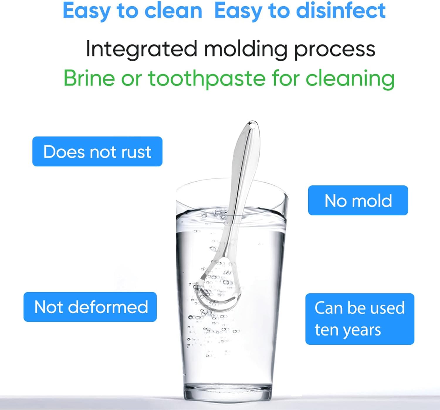 2 Pack Tongue Scraper with Travel Case, Medical Grade Metal Tongue Scrapers for Adults & Kids, Dual-Layer Tongue Cleaners Set for Fresh Breath, Stainless Steel Reusable Tongue Scrubber