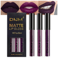 evpct 3Pcs Dark Purple Mauve Plum Maroon Matte Liquid Lipstick Lip Stain Sets for Women Matte+Lipstick Long Lasting Permanent 24 hr Hours Magic Lipstick 24 Hours original Waterproof 22#
