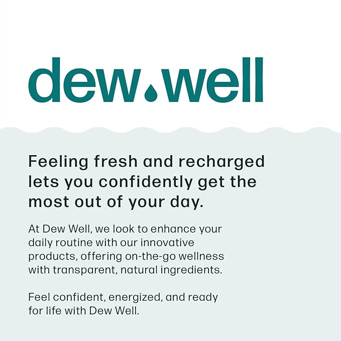 Dew Well Deodorant Wipes - Individually Wrapped Armpit Wipes & Purse Essentials - Sweat-Blocking Mini Deodorant - Compact Tissue Packs & Travel Accessories - 50 Count, Mint