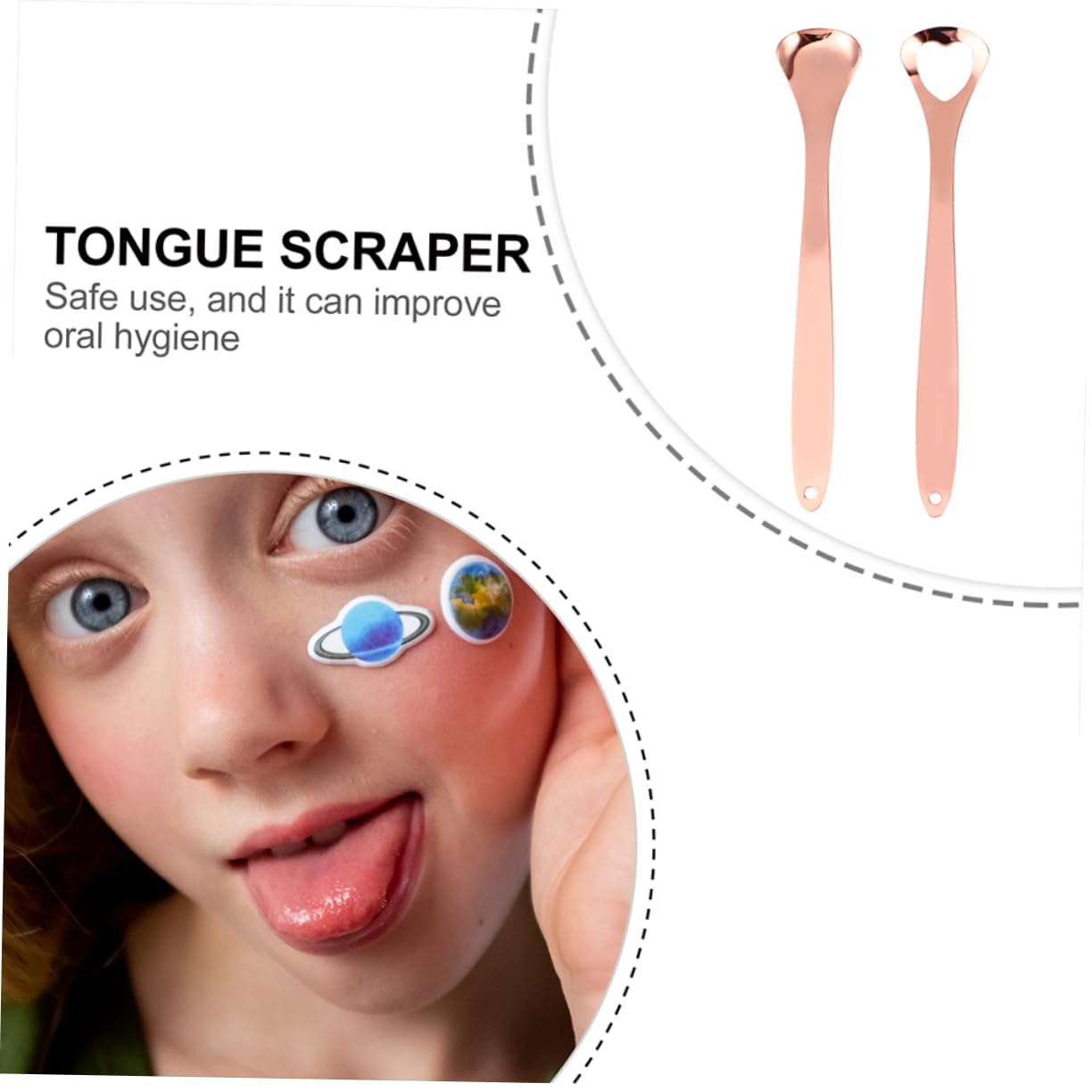 1set Stainless Steel Tongue Scraper for Oral Tongue Coating Travel-friendly Design Easy to