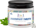 Toothpaste Tablets with Nano Hydroxyapatite – 2-in-1 Chewable Mint Tablets for Fresh Breath & Daily Cleaning, Fluoride-Free, Travel Friendly Jar, 62 Count (1)