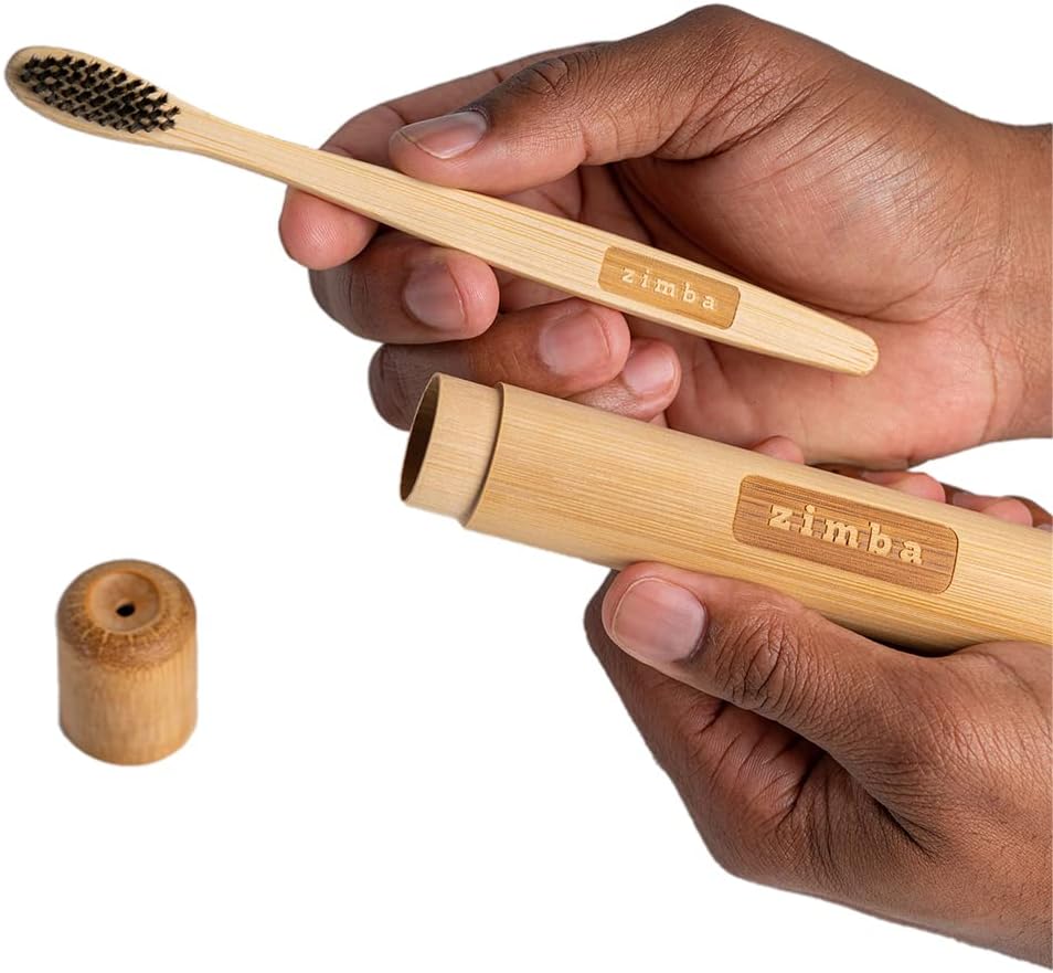 Zimba Bamboo Toothbrush Case | Breathable Toothbrush Travel Case for Bamboo Toothbrushes | Portable and Eco-Friendly Travel Toothbrush Kit and Toothbrush Holder