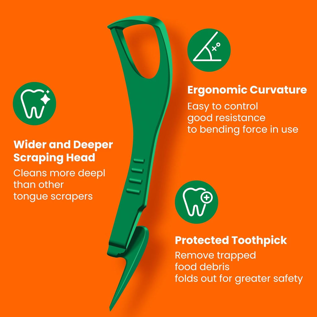 Tongue Scraper Disposable Tongue Scraper for Adults Disposable Tongue Scraper with Dental Picks Best Disposable Plastic Tongue Cleaner BPA Free Oral Care Hygiene Essential Kit 36 Counts