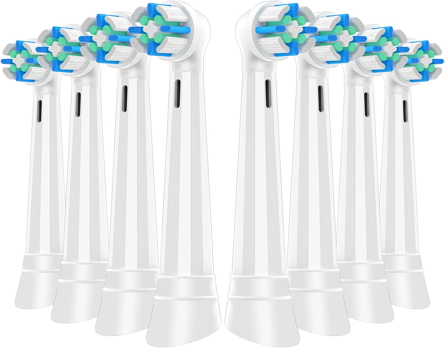 8 Pack Smart Cleaning Replacement Heads Compatible with Oral B iO 2 3 4 5 6 7 8 9 10 Series Electric Toothbrush, Brush Heads Compatible with Oral B iO Electric Handles (White)