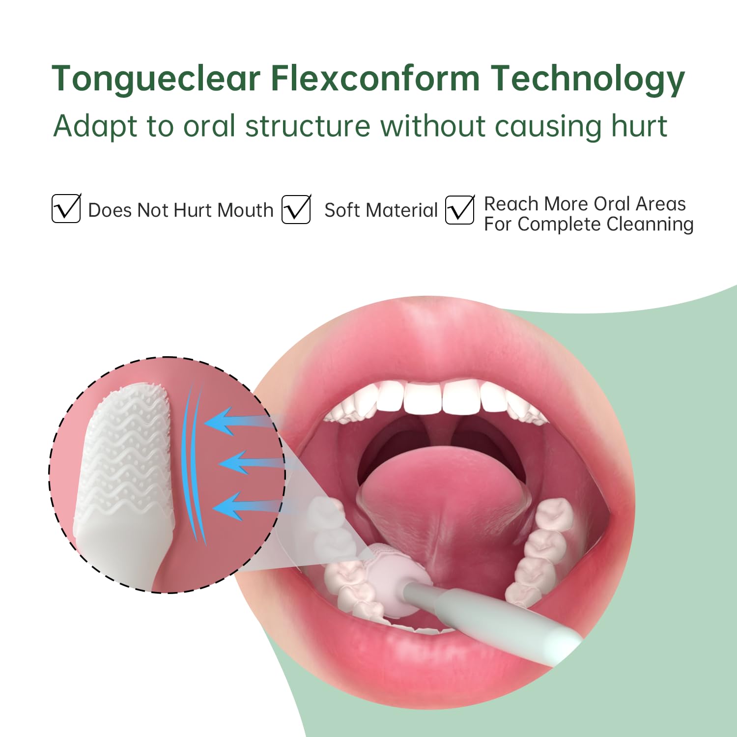 Oral Mucosal Cleaner|Silicon Oral Care Cleaner|Gum Massager with Air Bag(1 pc)