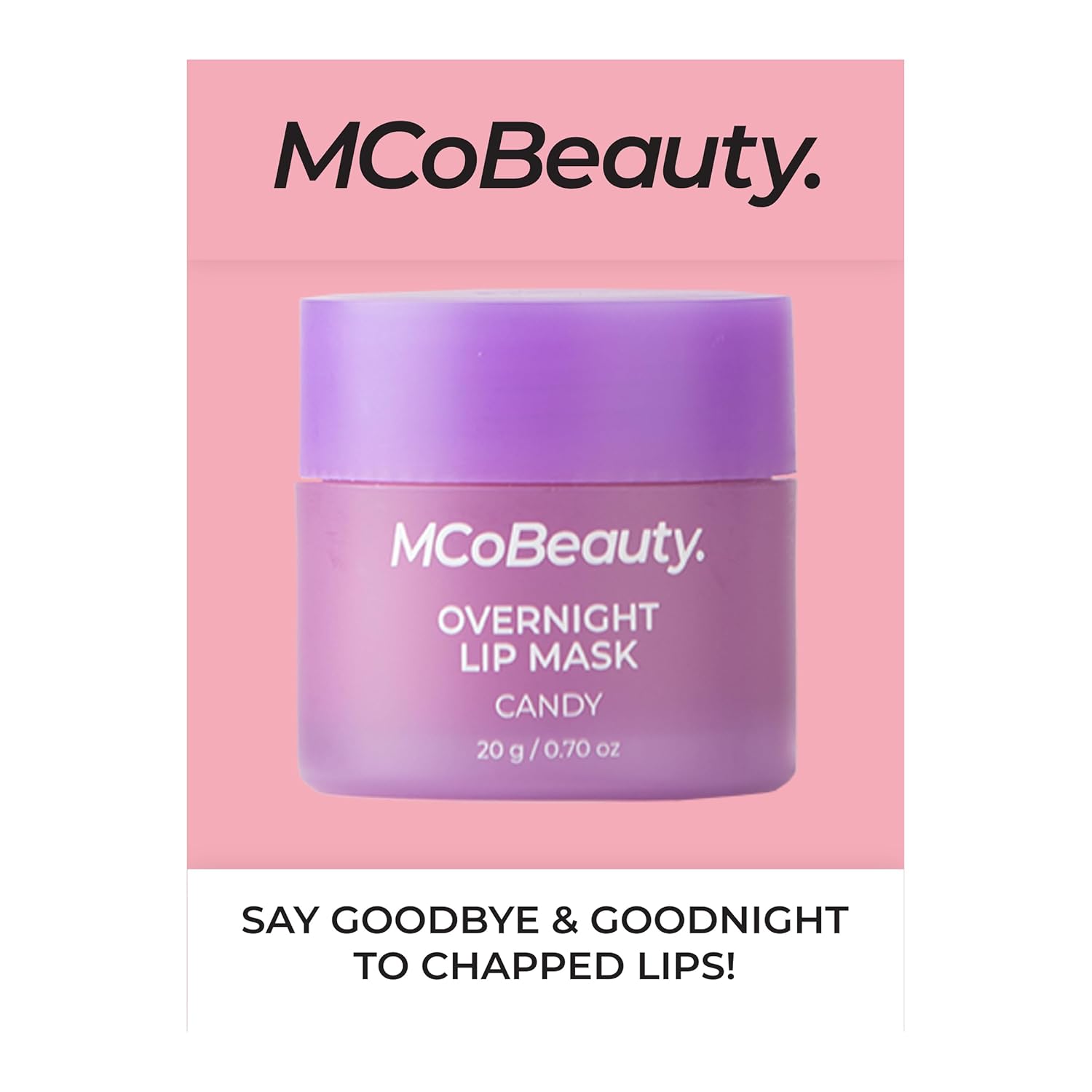 MCoBeauty - Double Duty Lip Mask - Contains Coconut Oil and Vitamin E Lip Balm for Day or Overnight Mask - Candy Scent - Skin Care and Makeup Accessories - Holiday Essentials - 15g