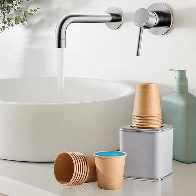 SIUQ 400 Pack 5 oz Kraft Paper Cups, Disposable Bathroom Cups, Mini Mouthwash Cups, Hot/Cold Beverage Drinking Cup for Home, Store, Travel, Events (Brown)