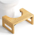 AmazerBath 7 Inches Bamboo Toilet Stool, Foldable Squat Potty Stool for Adults, Non-Slip Poop Stools for Bathroom, 0.79" Thickness Pooping Step Foot Stools for Kids, Natural Color