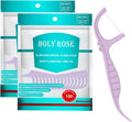 Holy rose Twin Line Dental Floss Picks with Mint Flavor - Dual Cleaning, Adult-Friendly End Toothpicks - 200 Count Flossers is Travel Oral Care Kit Cleaning Tool for Teeth.