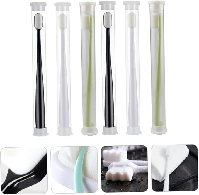 Yardwe 6pcs Portable Micro Nano Toothbrush with Ultra Soft Bristles for Pregnant Women Postpartum Use Head Wear-Resistant Lightweight Travel Oral Care