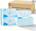 Disposable Face Towels, 240 Count Ultra Soft and Thick Cotton Facial Towels for Sensitive Skin, Dry Wipes Face Tissues Towelettes for Cleansing, Makeup Remover and Skincare