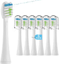 6 Pack Replacement Replacement Brush Heads for Waterpik Sonic Fusion Flossing Toothbrush Compatible with Sonic Fusion SF01/SF02 and Sonic Fusion 2.0 SF03/SF04- White with Caps