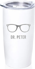 Lifetime Creations Engraved Personalized Eye Doctor Stainless Steel Tumbler 20 oz (White) - Custom Gift for Optometrist Office, Ophthalmologist, Optician, Optometry School Graduation