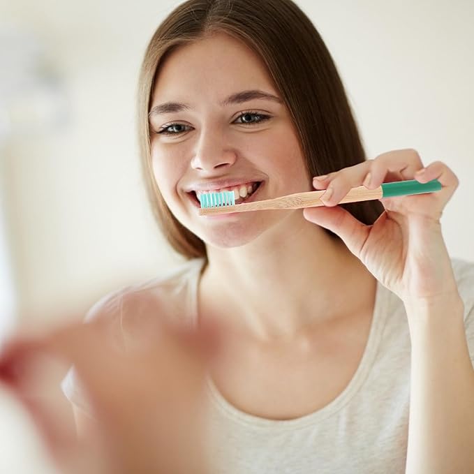 Disposable Biodegradable Toothbrush with Tube Case Ergonomic Wide Head Design Compact Travel Lightweight and Eco-Friendly Oral Care Kit Random Colors Random Color