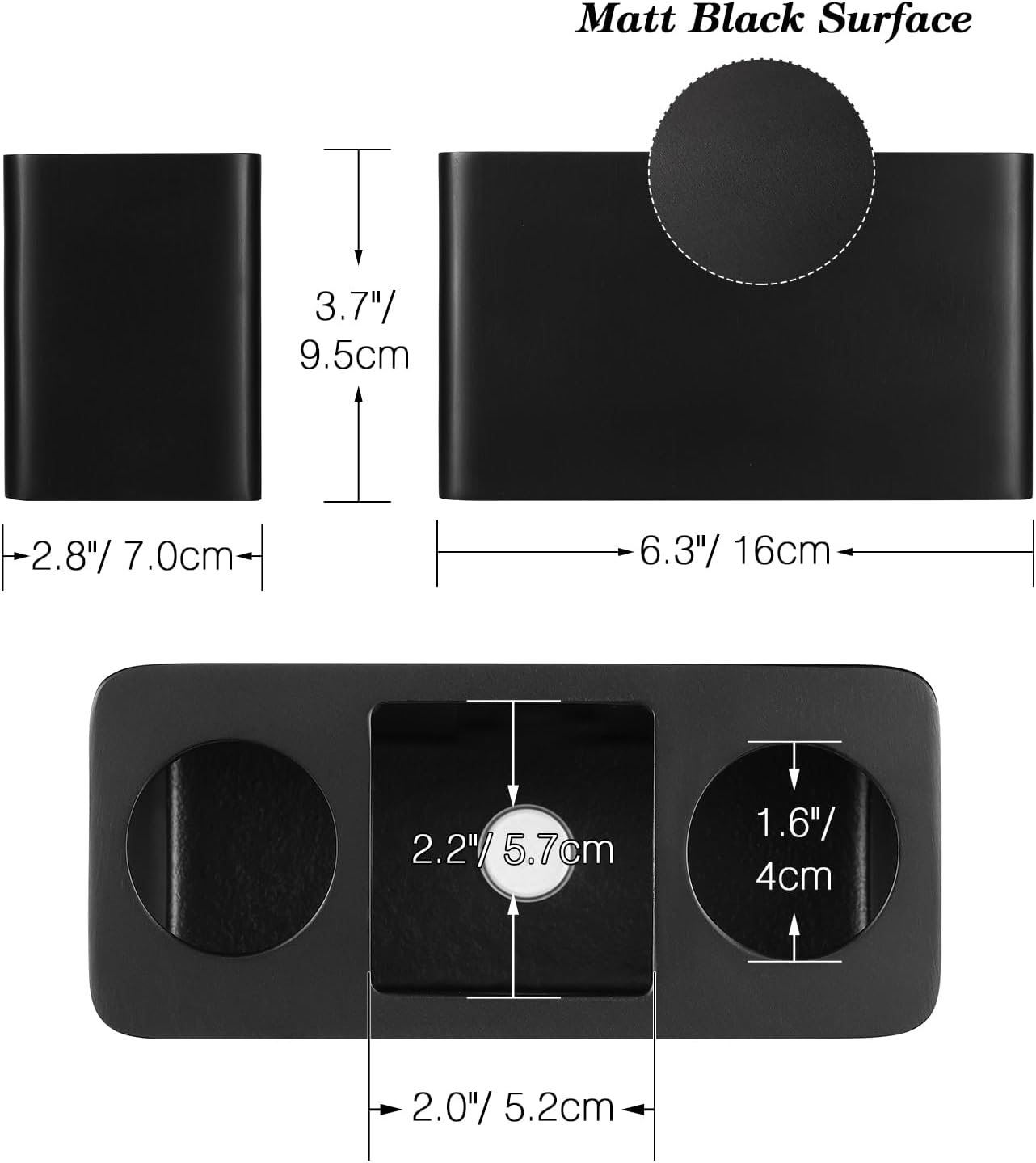 Luxspire Toothbrush Holder, 3 Slots Electric Toothbrush and Toothpaste Holder, Resin Bathroom Countertop Storage Bathroom Accessories Toothbrush Stand for Vanity Counter Organizer Caddy - Black