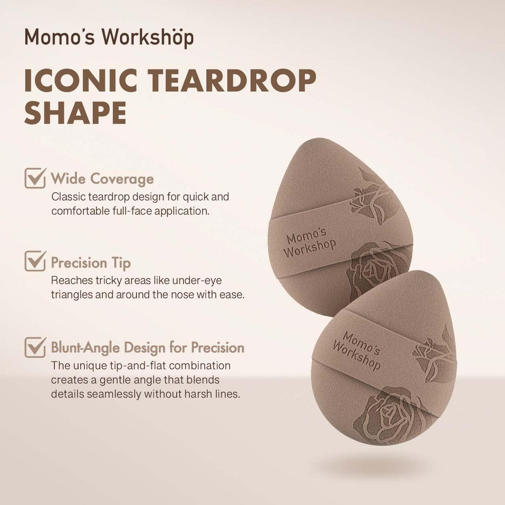 Rose Tatami Makeup Sponge Set,Double-Sided Egg Shape Rubycell for Liquid Foundations, Non-Absorbent & Fast Blending,Soft, Fluffy & Bouncy, 2 Beauty Puffs &Storage Case