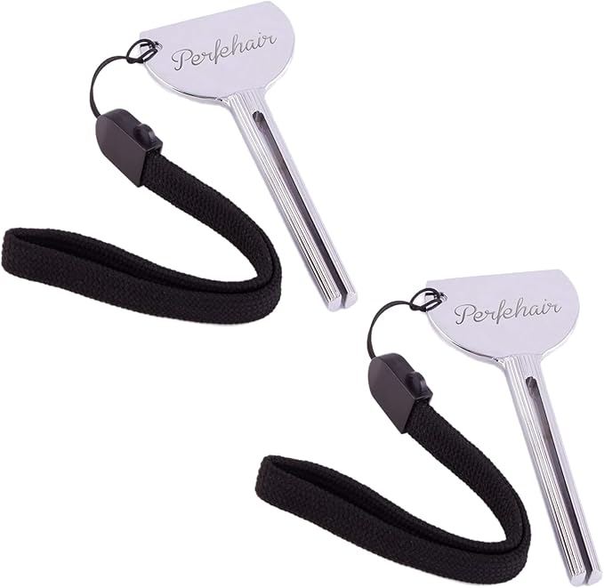2pcs Tube Toothpaste Squeezer Keys, Metal Hair Dye Color Key Roller Dispenser Wringer Tool