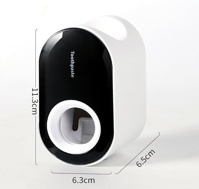 Stainless Steel Adhesive Wall Mounted Toothbrush Holder, 3 in 1 Organizer for Toothbrush, Toothpaste, and Cup (Black (Set of 2))