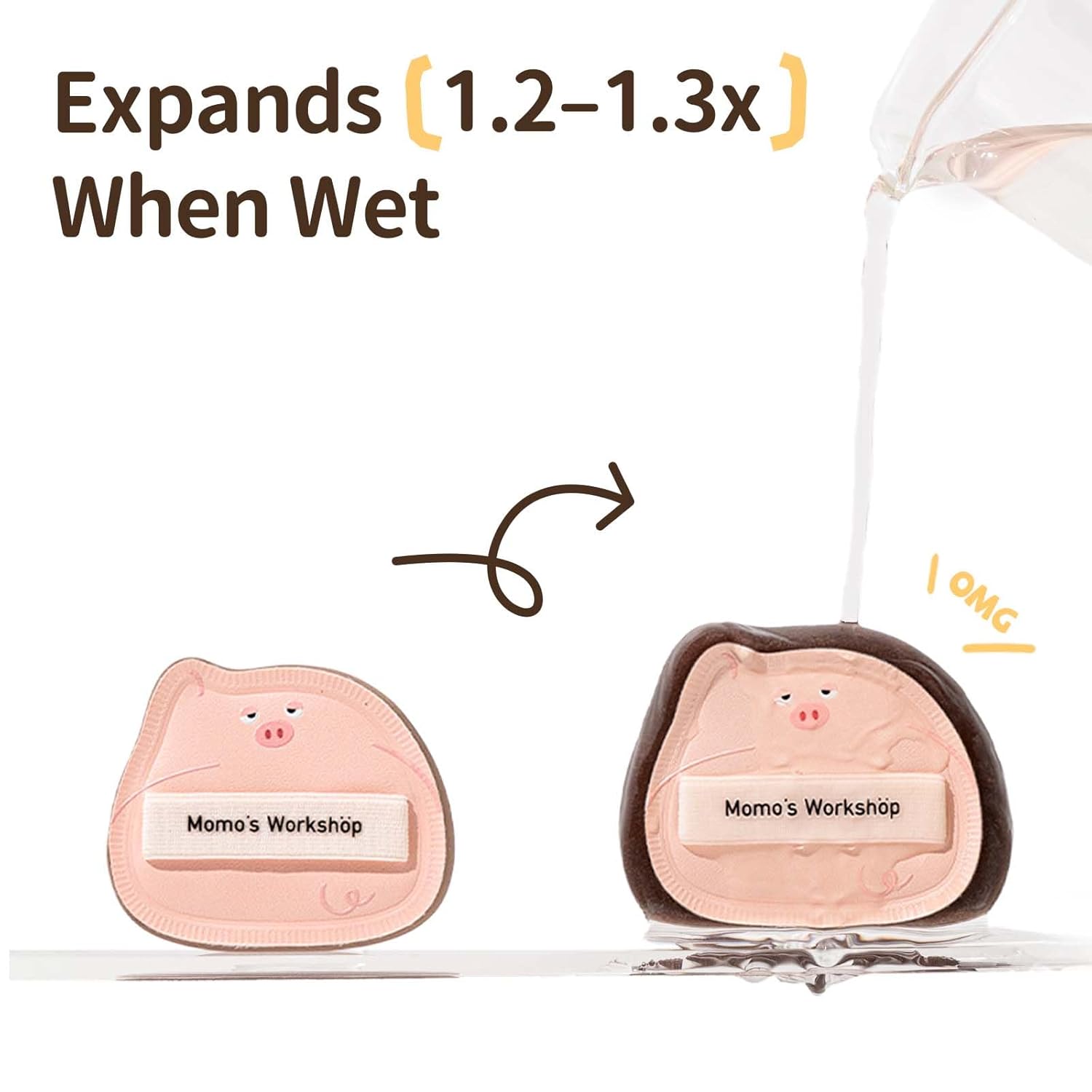 Sleepy Pig Puffs, Makeup Sponges Set, Dry&Wet Dual-Use Foundation Sponge - Hydrophilic Polyurethane, Expands 1.3x When Wet for Cream Foundation/Liquid Blush/Highlighter,2pcs Puffs & Storage Case