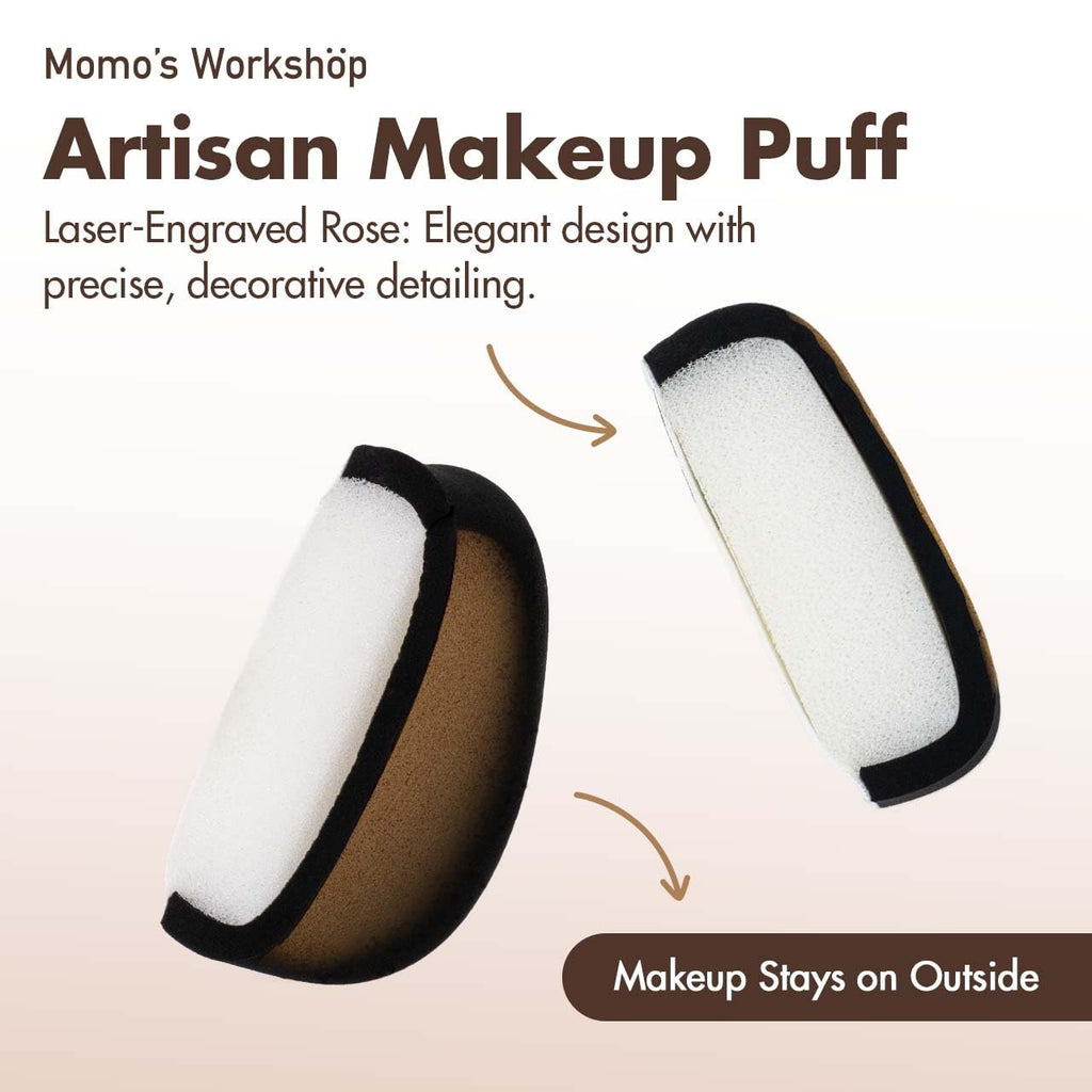 Rose Tatami Makeup Sponge Set,Double-Sided Egg Shape Rubycell for Liquid Foundations, Non-Absorbent & Fast Blending,Soft, Fluffy & Bouncy, 2 Beauty Puffs &Storage Case