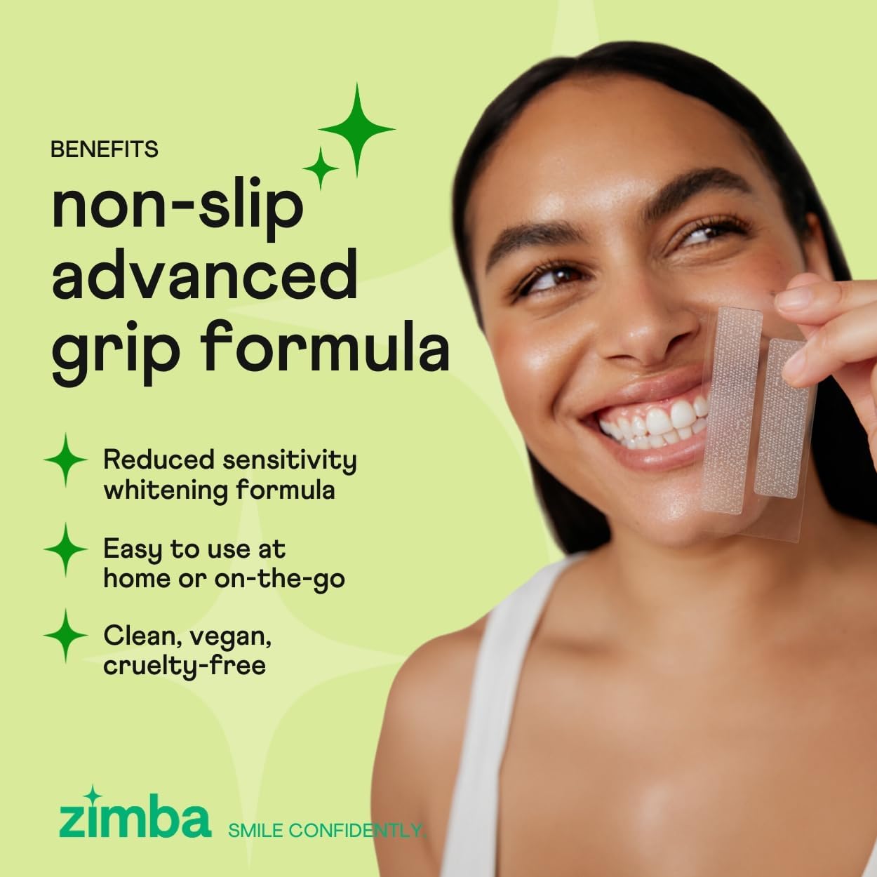 Zimba Teeth Whitening Strips 3-Pack Bundle (Mint, Spearmint, Coconut) | Vegan Whitening Strip Enamel Safe Teeth Whitening Hydrogen Peroxide Teeth Whitener for Coffee, Wine, Tobacco, and Other Stains