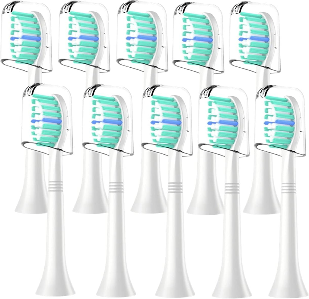 Replacement Toothbrush Heads Compatible with Philips Sonicare:10 Pack Professional Electric Brush Heads for 4100 6100 &More Snap-on Handles