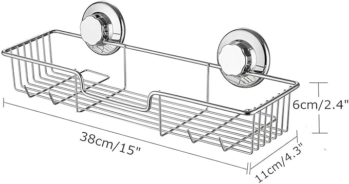 iPEGTOP 3in1 Suction Cup Shower Caddy Bath Wall Shelf + Soap Dish Holder for Large Shampoo Shower Gel Holder Bathroom Storage - Rustproof Stainless Steel