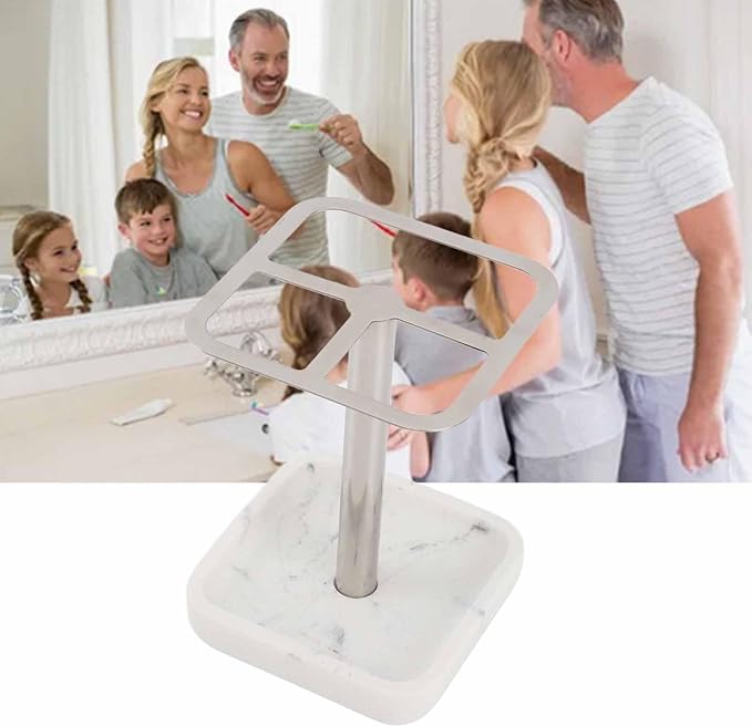 Stainless Steel Toothbrush Holder,Toothbrush and Toothpaste Stand,Bathroom Toothbrush Storage Organizer Toothbrush Holders Shelf for Bathroom Vanity Countertops (Silver)