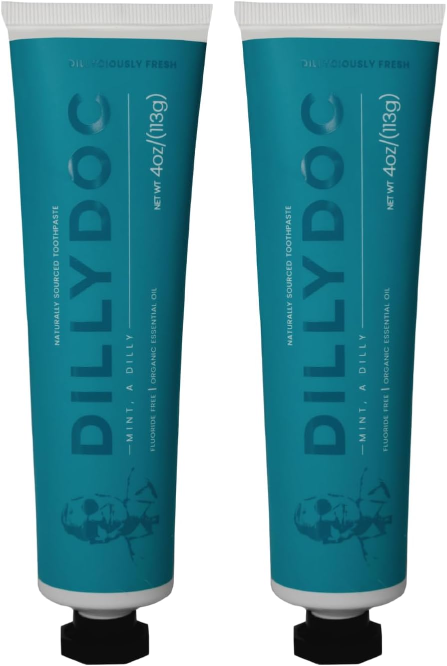 Fluoride-Free Mint Toothpaste for Fresh Breath, Gentle on Teeth, Natural Ingredients, Eco-Friendly Bioplastic Tube, Sustainable Oral Care for Adults and Kids (2 Pack, Mint)