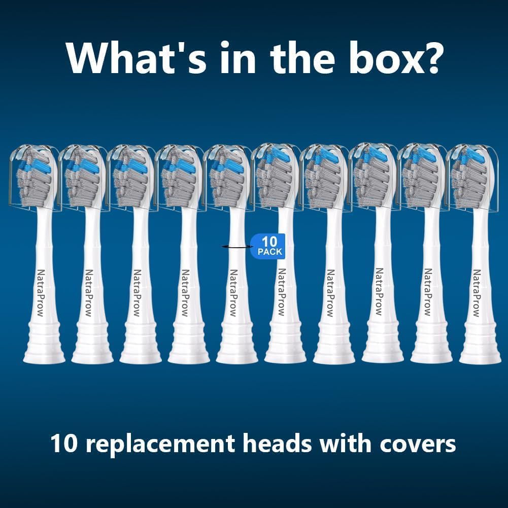 Replacement Toothbrush Heads Compatible with Philips Sonicare 5300 6500 6100 ProtectiveClean, HX6 HX9 C-2 Series Brush Heads Refills, Charcoal, 10 Pack
