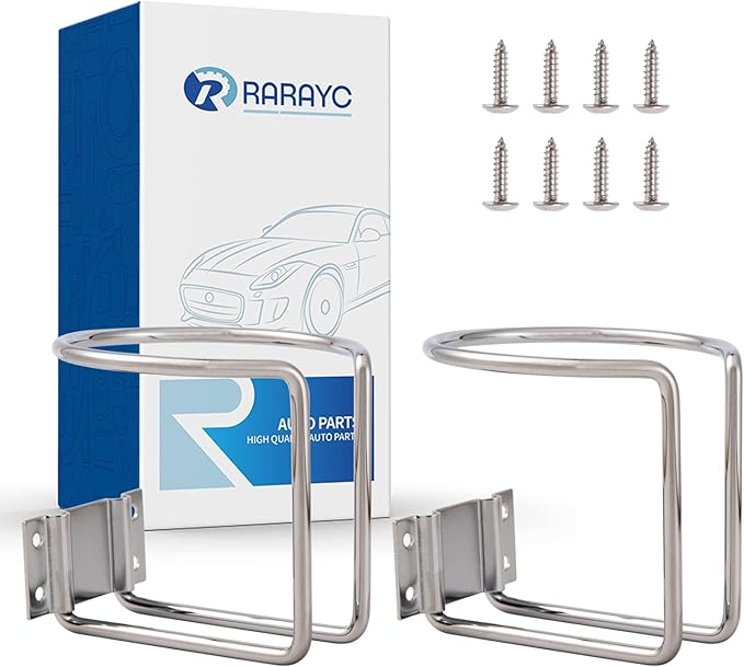 2 Pcs Wall Mounted Cup Holder for Boat Marine Yacht Truck RV Apartment Courtyard Silvery