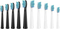 10 Pcs Electric Toothbrush Replacement Heads Compatible with Sonic-FX and Fit SnapWhite for Adults and Kids, Soft Charcoal/Nylon Bristles(5 Black+5 White)