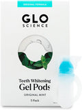 GLO Science Teeth Whitening Gel Pods – Safe, Effective Whitener with Silicon Brush, 6% Hydrogen Peroxide – Fastest Way to Whiter Teeth, Sensitivity Free – Mint Flavor (Pack of 5)