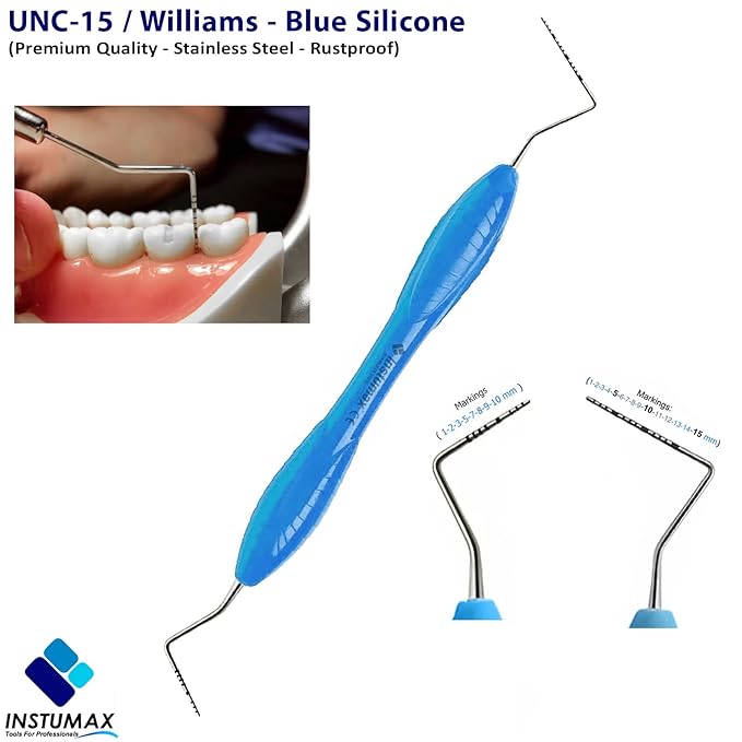 Professional Dental Curettes & Sickle Scalers 4Pcs Set – Tartar & Plaque Remover Tools for Dentists, Hygienists – Oral Care Kit with Ergonomic Silicone Handle – Periodontist Pick Tools