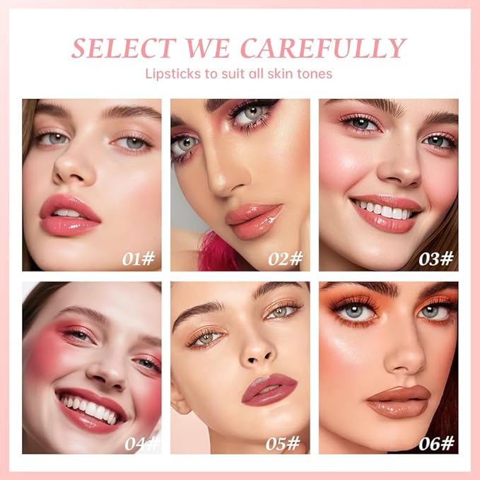 Lip Stain Hydrating High Shine – Lightweight Non-Sticky Glossy Lip Tint, Mirror Shine Moisturizing Lip Makeup for Plump & Full Lips, Long-Lasting Rich Color Lip Glaze, Soft Smooth Lip Gloss 1# to 6#