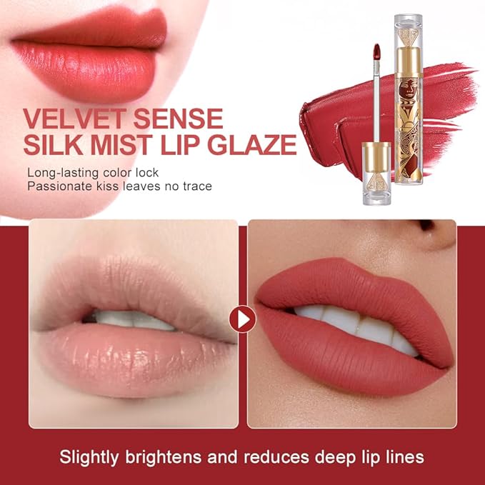 Velvet Matte Lip Stain – Long Lasting Waterproof Liquid Lipstick, Transfer-Proof Lightweight Lip Gloss, Non-Sticky Soft Matte Lip Tint with High Pigment, Smudge-Proof Lip Stain for All-Day Wear #83A