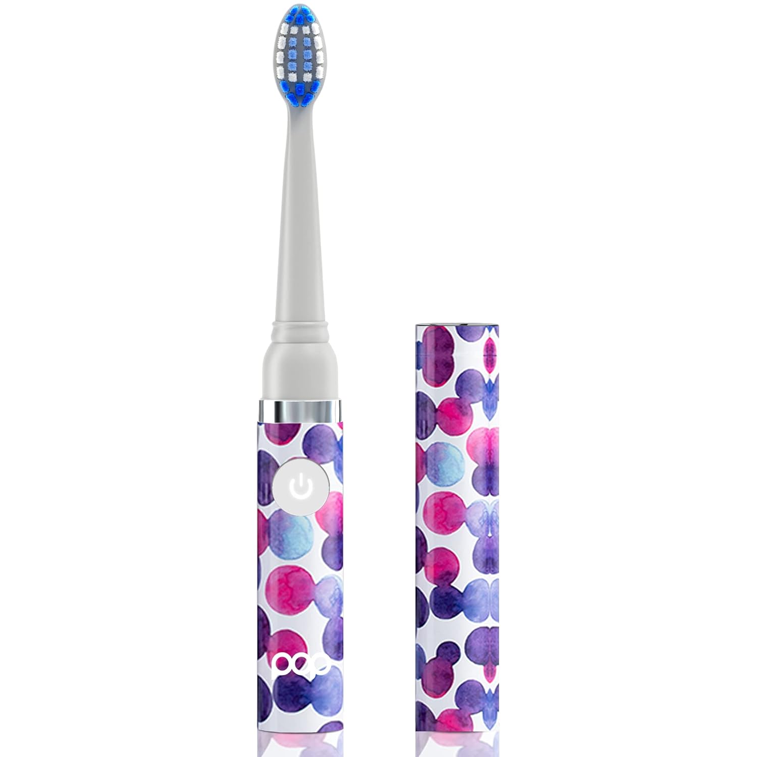 Pop Sonic Electric Toothbrush (Purple Bubble) - Travel Toothbrushes w/AAA Battery | Kids Electric Toothbrushes with 2 Speed & 15,000-30,000 Strokes/Minute, Dupont Nylon Bristles