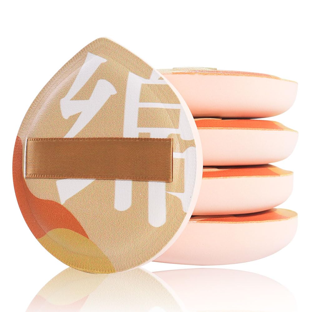 Makeup Sponge for Foundation Concealer and Powder,Latex Free Blender Sponge for Natural and Easy Makeup Soft Long Lasting Beginner-friendly,Travel Size Beauty Makeup Tools (Brown XL 5 Pcs)