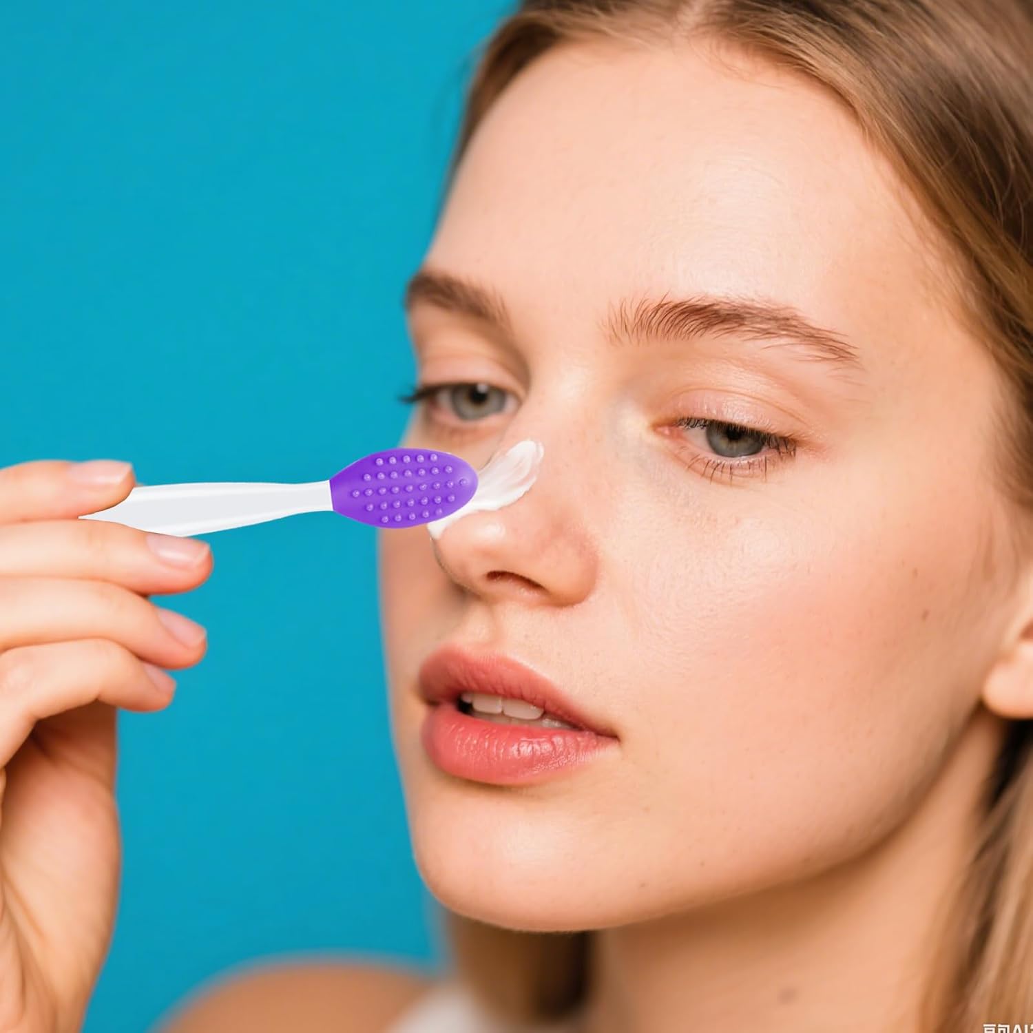 10PCS Cleansing Facial Silicone Brush Double Side Lip Exfoliating Pore Scrub Brush for Face Nose Clean Blackhead Removal Brushes Facial Brushes for Cleaning and Exfoliating