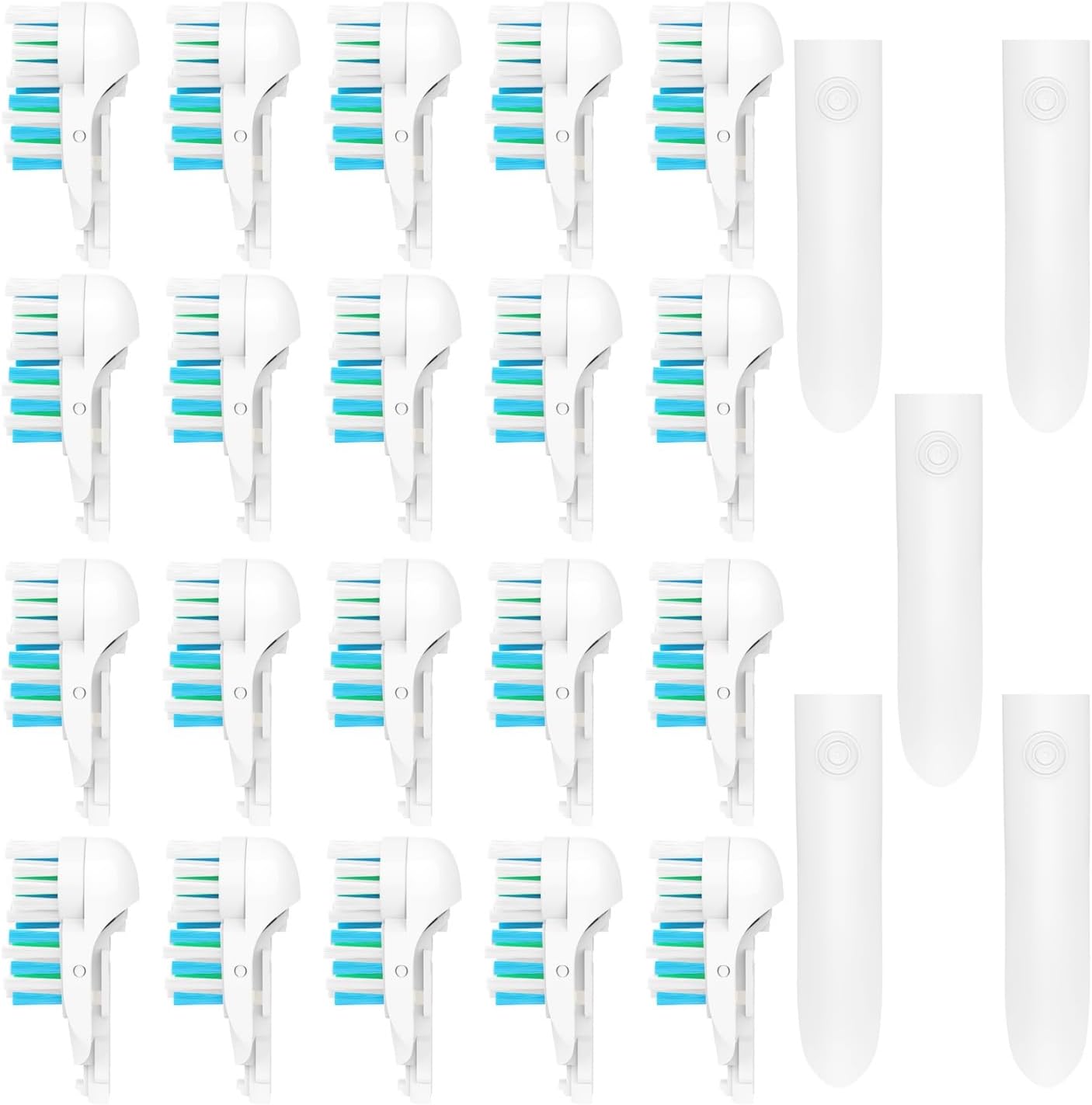 20Pcs Spinbrush Oral Toothbrush Replacements Heads Dual Cross Action Clean Attachments Sensitive Brush Refill Rotating Sets 3D White Fit for Oral B 4732 3733 4734