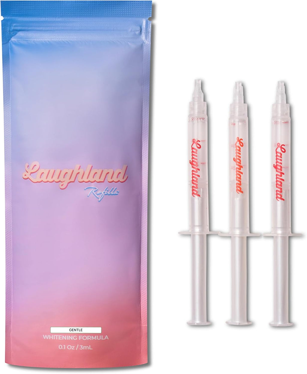 Laughland Gentle Teeth Whitening Gel 3 Pack, Tooth Whitener, Made with Sodium Bicarbonate, Glycerin, Aloe Vera & Mint, Gentle on Sensitive Teeth, at Home Dental Care, Travel Friendly, 6 Treaments