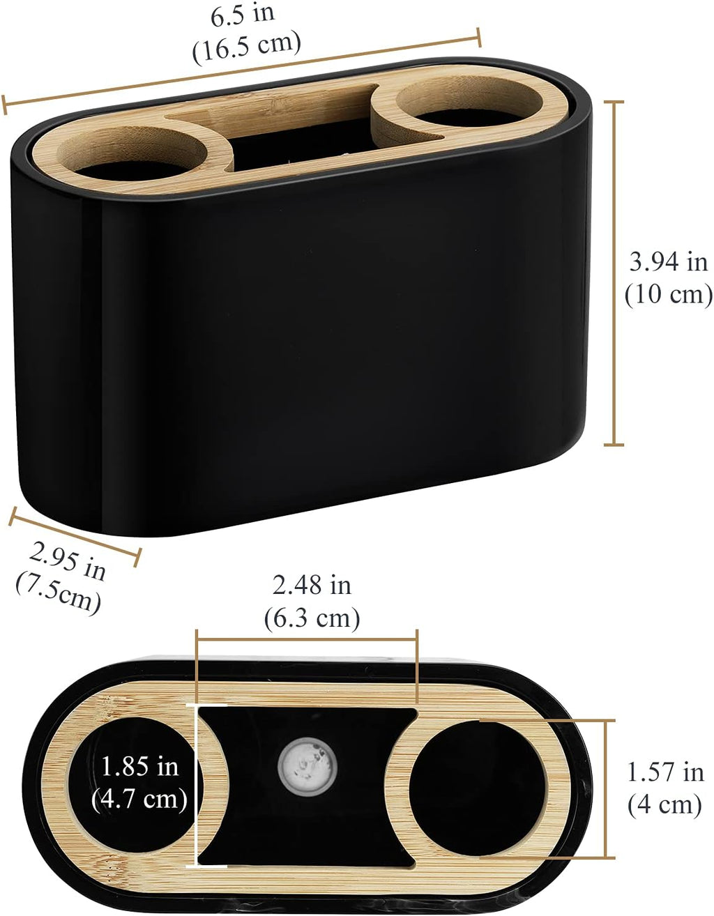 Shinowa Toothbrush Holder,Premium Toothbrush Organizer,Bathroom Storage Organizer for Electric Toothbrush, Toothpaste, Razor, Comb, Black