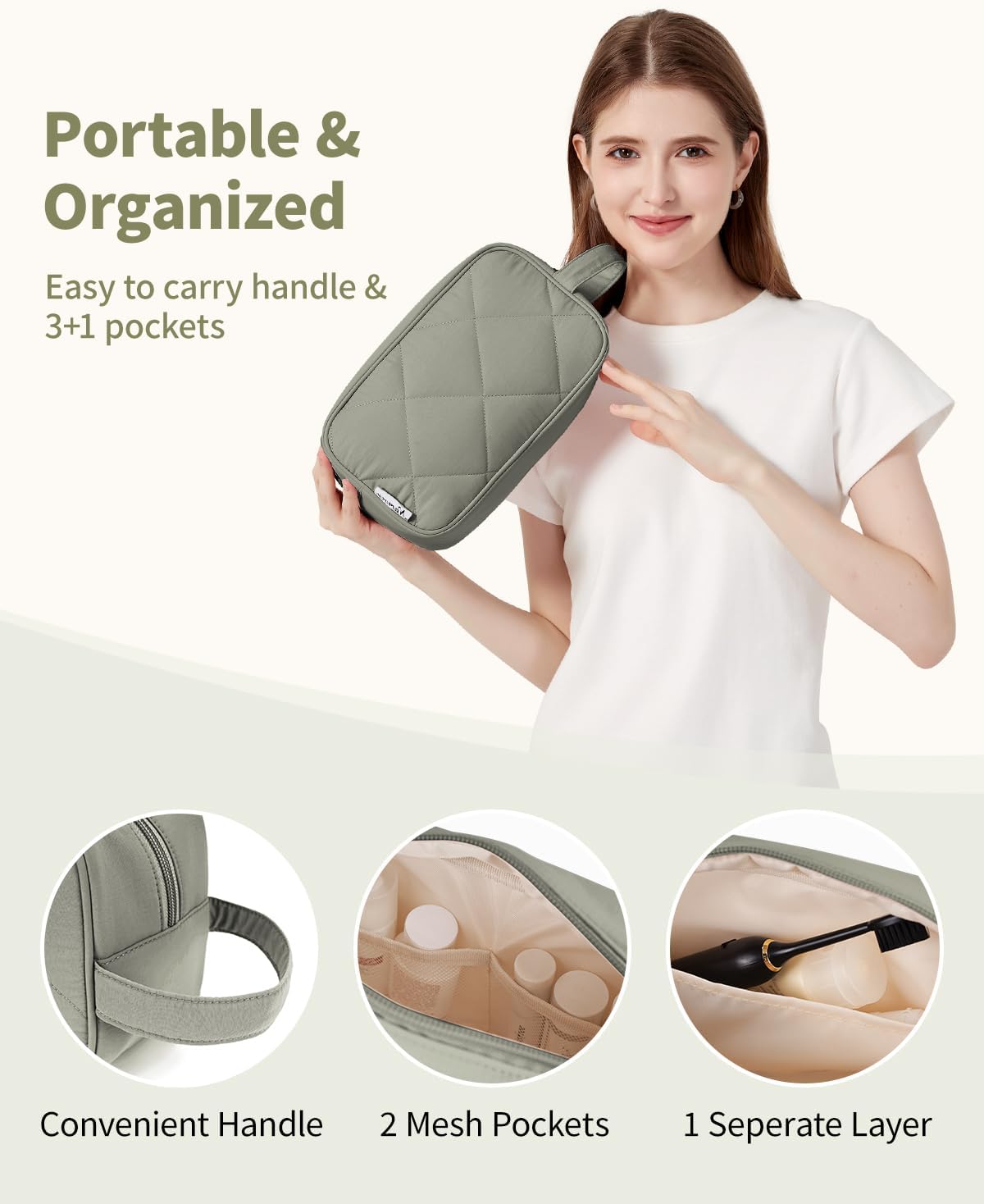 Narwey Travel Toiletry Bag for Women Traveling Dopp Kit Men Travel Bag for Toiletries Cosmetic Bag Makeup Bag Medicine Bag for Traveling